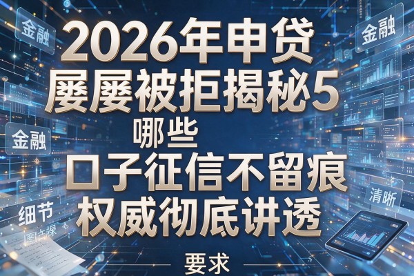 2026年申贷屡屡被拒揭秘5哪些口子征信不留痕权威彻底讲透!