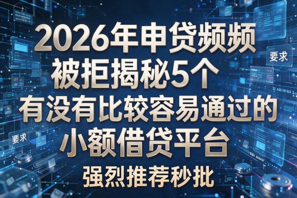 2026年申贷频频被拒揭秘5个有没有比较容易通过的小额借贷平台强烈推荐秒批!