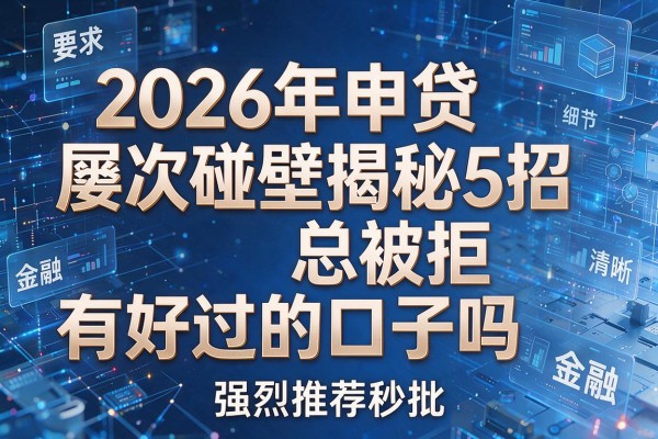 2026年申贷屡次碰壁揭秘5招总被拒有好过的口子吗强烈推荐秒批！