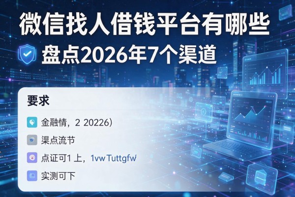 微信找人借钱平台有哪些 盘点2026年7个渠道 实测可下!