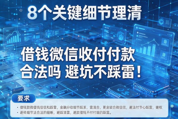 8个关键细节理清借钱微信收付款合法吗避坑不踩雷！