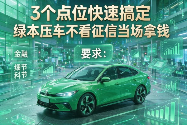 3个点位快速搞定绿本压车不看征信当场拿钱!