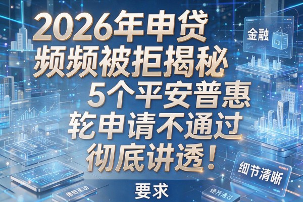 2026年申贷频频被拒揭秘5个平安普惠申请不通过彻底讲透!