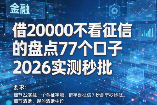 借20000不看征信的盘点7个口子2026实测秒批！