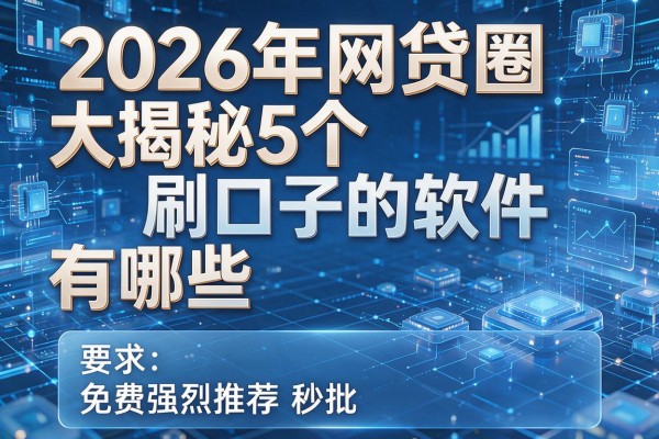 2026年网贷圈大揭秘5个刷口子的软件有哪些免费强烈推荐秒批!