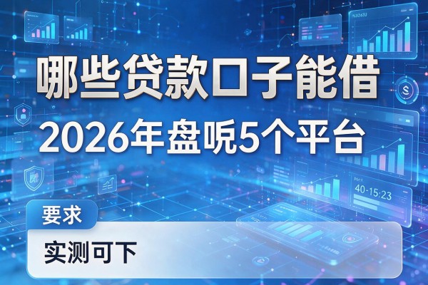 哪些贷款口子能借 2026年盘点5个平台 实测可下!