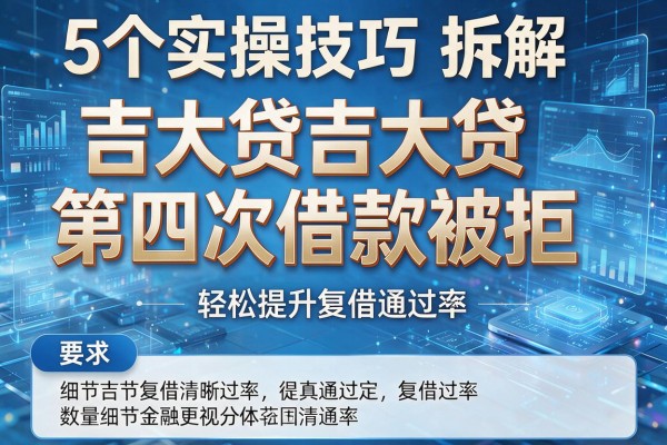 5个实操技巧拆解吉大贷第四次借款被拒,轻松提升复借通过率!