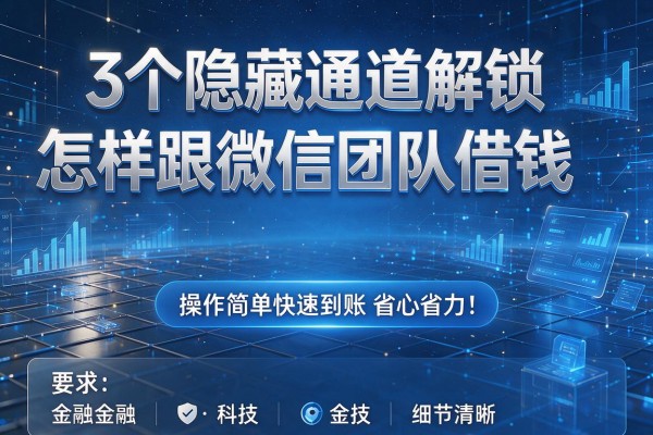 3个隐藏通道解锁怎样跟微信团队借钱,操作简单快速到账省心省力!