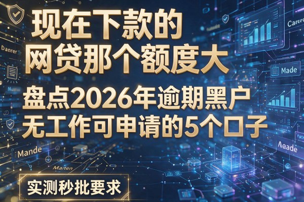 现在下款的网贷那个额度大 盘点2026年逾期黑户无工作可申请的5个口子 实测秒批