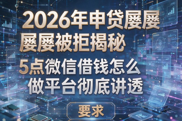 2026年申贷屡屡被拒揭秘5点微信借钱怎么做平台彻底讲透!