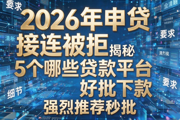 2026年申贷接连被拒揭秘5个哪些贷款平台好批下款强烈推荐秒批！