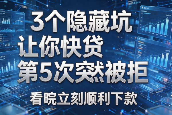 3个隐藏坑让你快贷第5次突然被拒,看完立刻顺利下款!