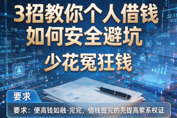 3招教你个人借钱如何安全避坑,少花冤枉钱!