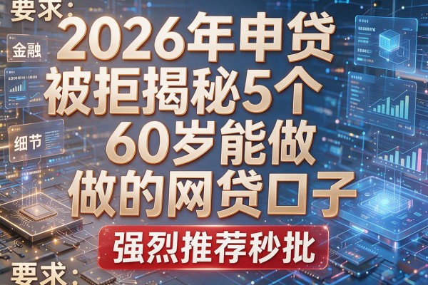 2026年申贷被拒揭秘5个60岁能做的网贷口子强烈推荐秒批!