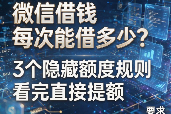 微信借钱每次能借多少?3个隐藏额度规则看完直接提额!