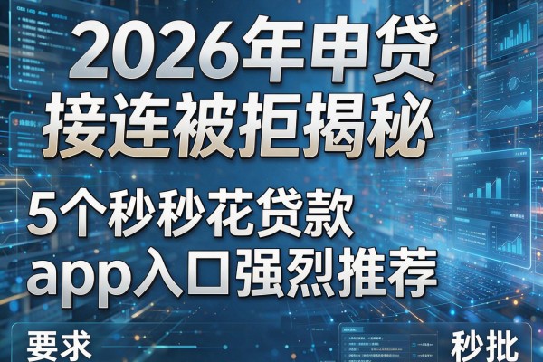 2026年申贷接连被拒揭秘5个秒秒花贷款app入口强烈推荐秒批!