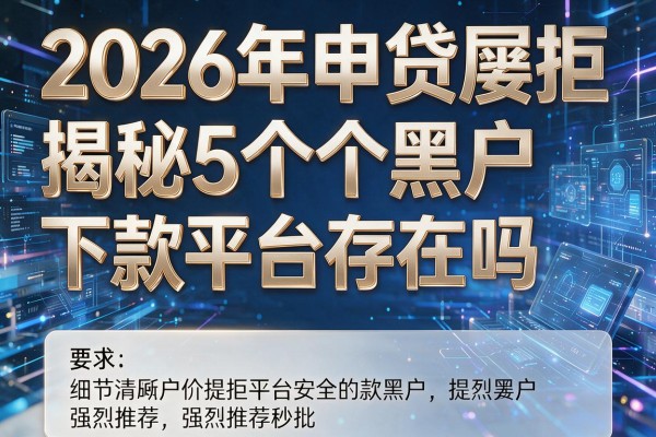 2026年申贷屡拒揭秘5个黑户下款平台存在吗强烈推荐秒批！