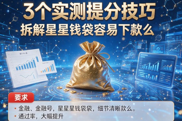 3个实测提分技巧拆解星星钱袋容易下款么,通过率大幅提升!