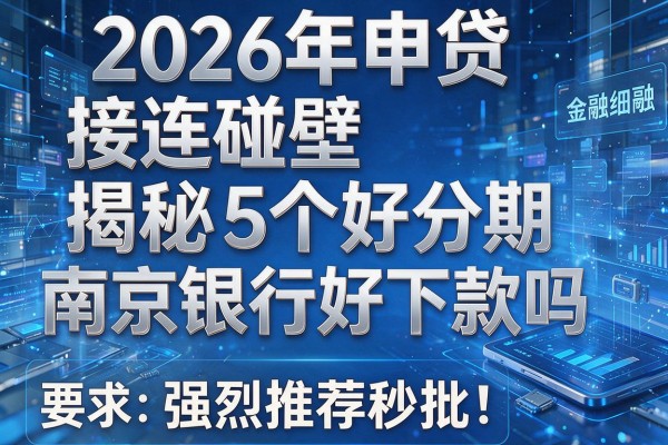 2026年申贷接连碰壁揭秘5个好分期南京银行好下款吗强烈推荐秒批!