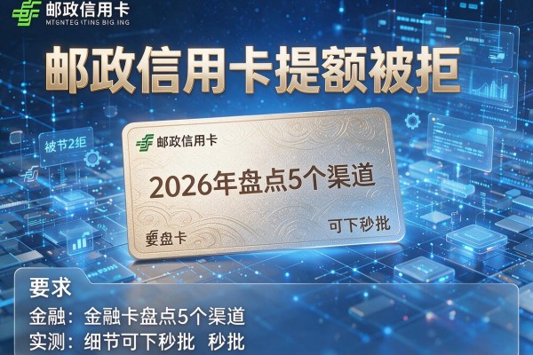 邮政信用卡提额被拒 2026年盘点5个渠道 实测可下秒批！