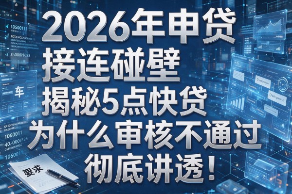 2026年申贷接连碰壁揭秘5点快贷为什么审核不通过彻底讲透!