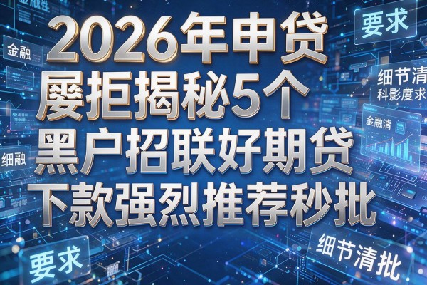 2026年申贷屡拒揭秘5个黑户招联好期贷下款强烈推荐秒批!