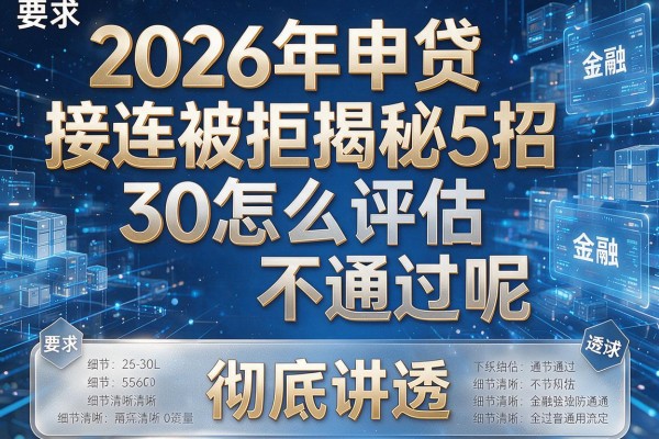 2026年申贷接连被拒揭秘5招30怎么评估不通过呢彻底讲透!