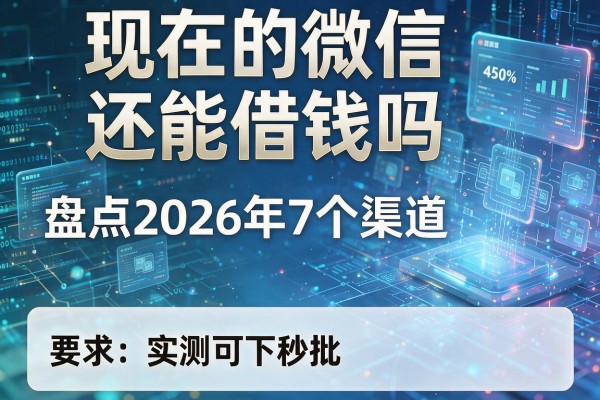 现在的微信还能借钱吗 盘点2026年7个渠道 实测可下秒批!