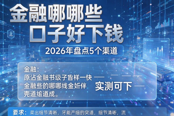 金融哪些口子好下钱 2026年盘点5个渠道 实测可下!