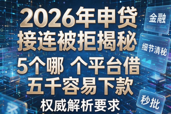 2026年申贷接连被拒揭秘5个哪个平台借五千容易下款权威解析秒批!