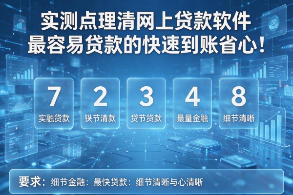 7个实测点理清网上贷款软件最容易贷款的快速到账省心!