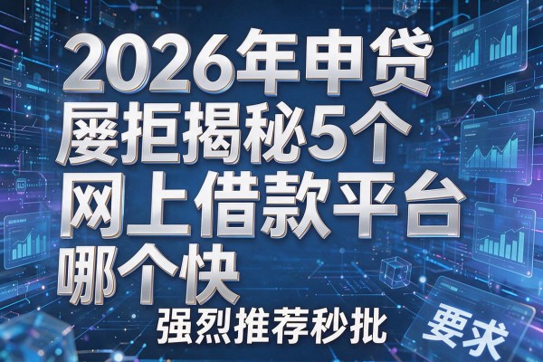 2026年申贷屡拒揭秘5个网上借款平台哪个快强烈推荐秒批!