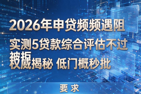 2026年申贷频频遇阻实测5贷款综合评估不过被拒权威揭秘低门槛秒批!
