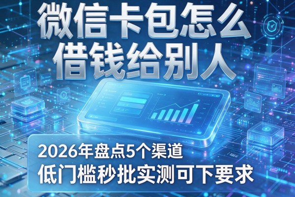 微信卡包怎么借钱给别人 2026年盘点5个渠道 低门槛秒批实测可下!