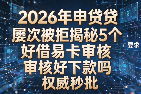 2026年申贷屡次被拒揭秘5个好借易卡审核好下款吗权威秒批!