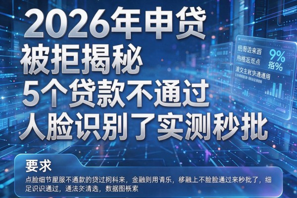 2026年申贷被拒揭秘5个贷款不通过人脸识别了实测秒批!