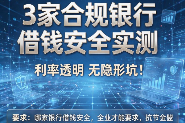 3家合规银行借钱安全实测,利率透明无隐形坑!哪家银行借钱安全