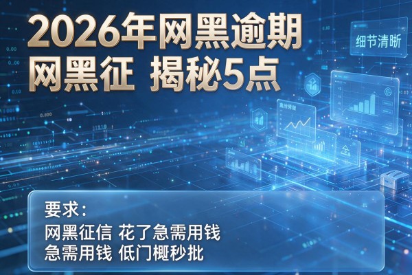 2026年网黑逾期揭秘5点网黑征信花了急需用钱低门槛秒批!