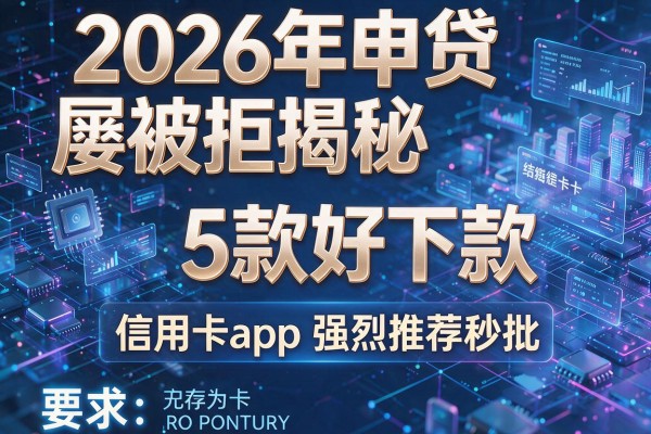 2026年申贷屡被拒揭秘5款好下款的信用卡app强烈推荐秒批!