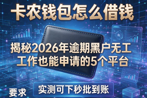 卡农钱包怎么借钱 揭秘2026年逾期黑户无工作也能申请的5个平台 实测可下秒批到账！