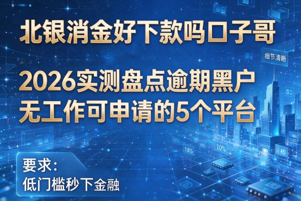 北银消金好下款吗口子哥 2026实测盘点逾期黑户无工作可申请的5个平台 低门槛秒下