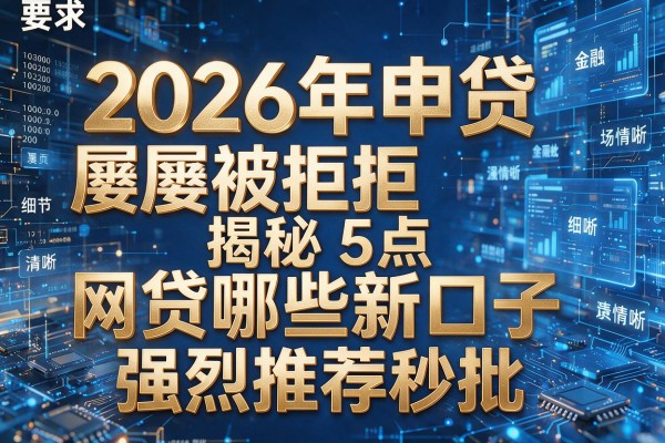2026年申贷屡屡被拒揭秘5点网贷哪些新口子强烈推荐秒批!