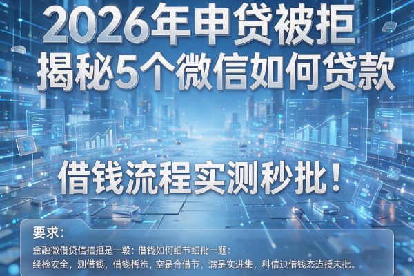 2026年申贷被拒揭秘5个微信如何贷款借钱流程实测秒批!