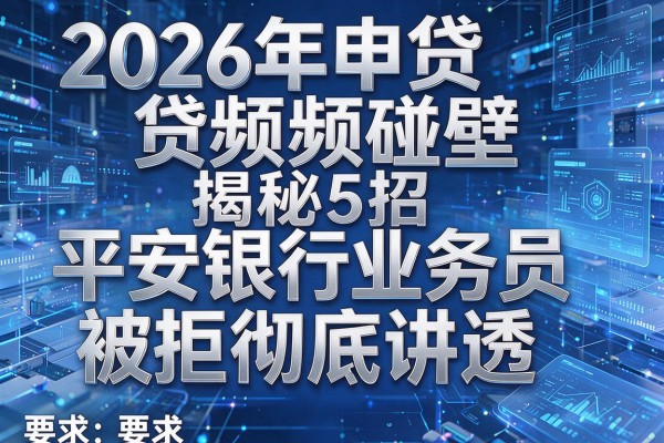 2026年申贷频频碰壁揭秘5招平安银行业务员被拒彻底讲透!