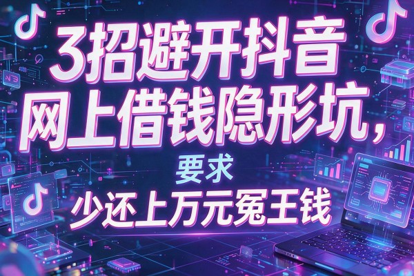 3招避开抖音网上借钱隐形坑,少还上万元冤枉钱!