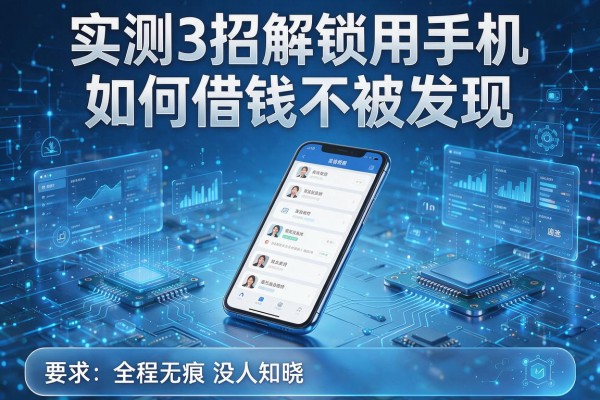 实测3招解锁用手机如何借钱不被发现，全程无痕没人知晓！