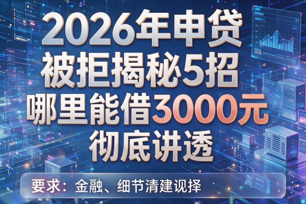 2026年申贷被拒揭秘5招哪里能借3000元彻底讲透!