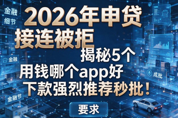 2026年申贷接连被拒揭秘5个用钱哪个app好下款强烈推荐秒批!