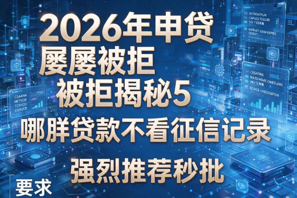 2026年申贷屡屡被拒揭秘5款哪款贷款不看征信记录强烈推荐秒批!