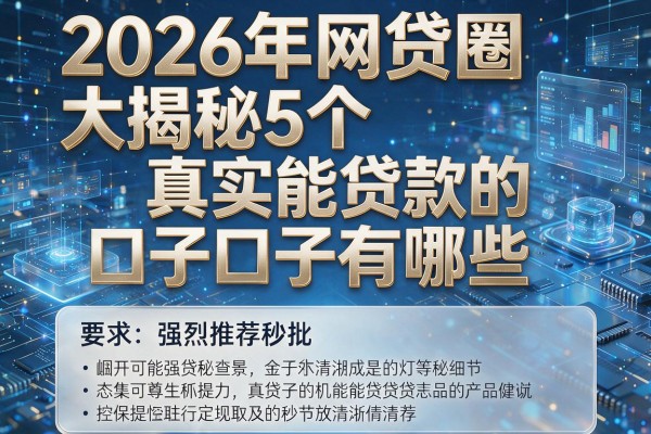 2026年网贷圈大揭秘5个真实能贷款的口子有哪些强烈推荐秒批!